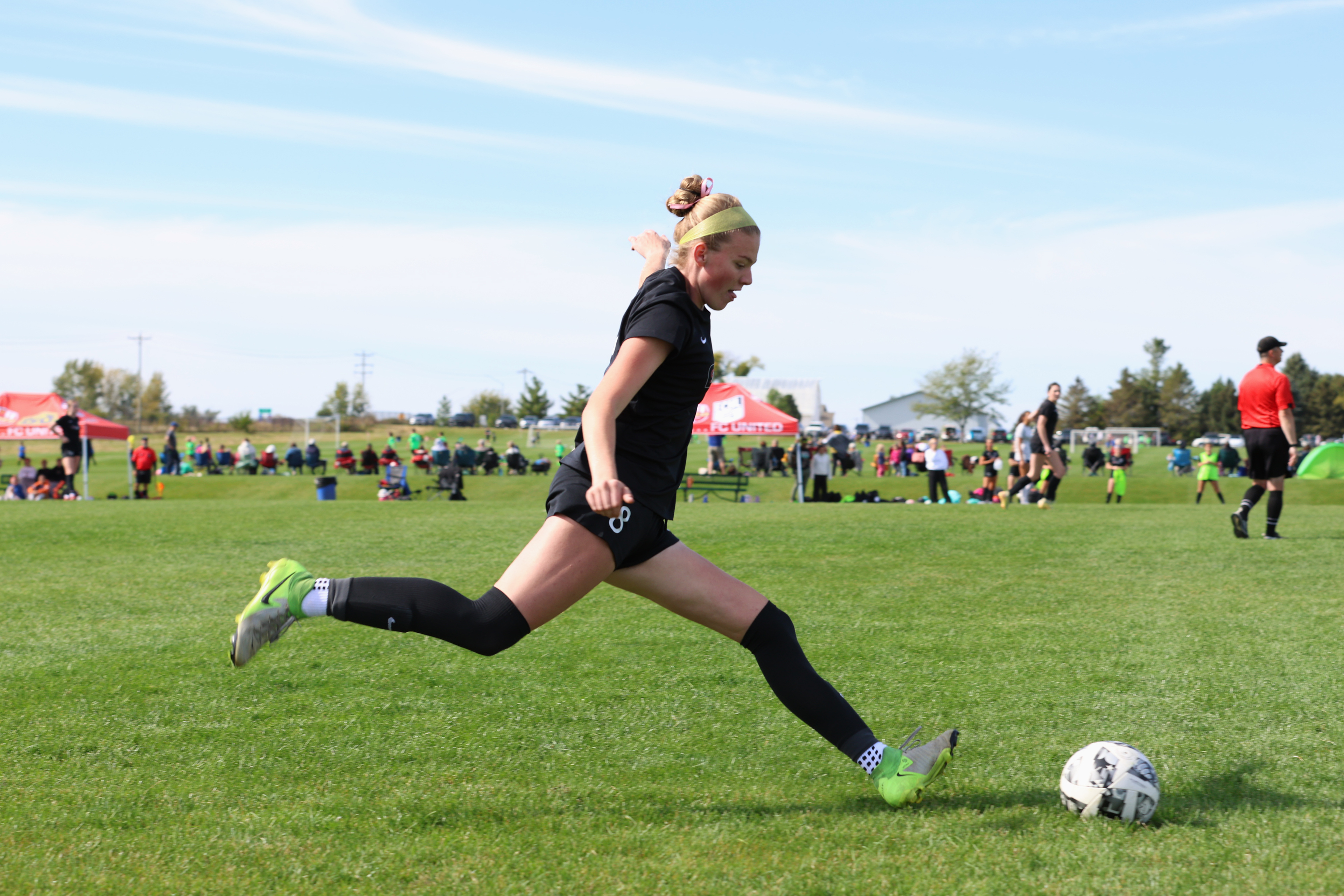Skyler Hoefener striking the ball